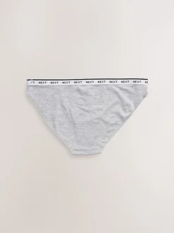 Black/White High Leg Cotton Logo Knickers 7 Pack