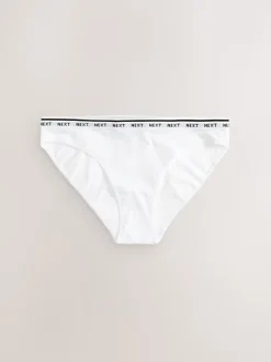 Black/White High Leg Cotton Logo Knickers 7 Pack