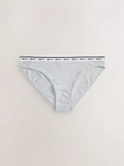 Black/White High Leg Cotton Logo Knickers 7 Pack