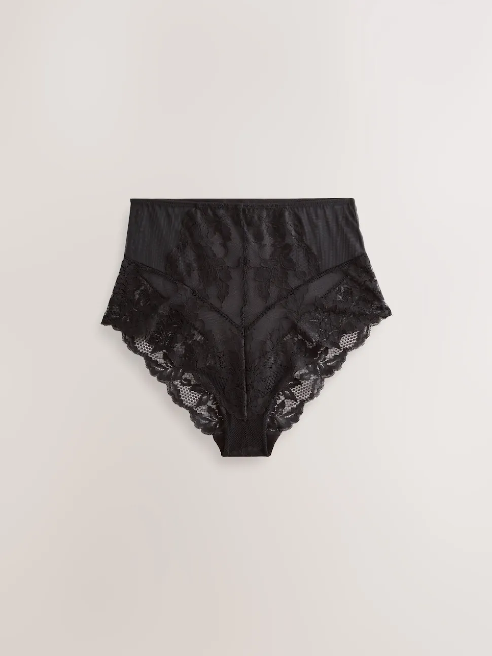 Black/White High Waist Lace Knickers 2 Pack