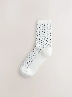 Black/White Mix Print Ankle Socks 7 Pack