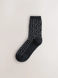 Black/White Mix Print Ankle Socks 7 Pack