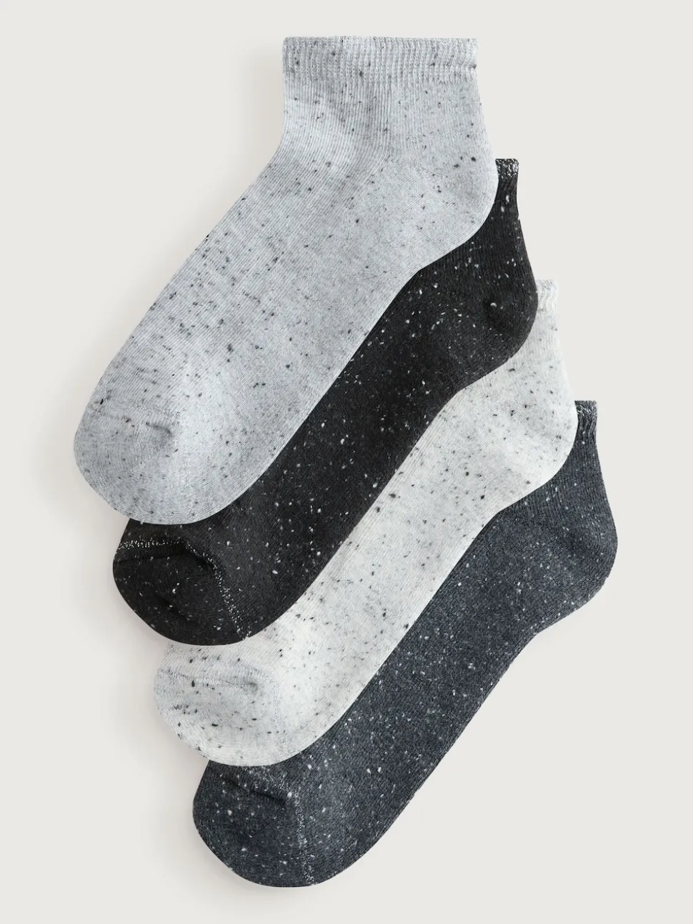 Black/White Neppy Cushion Sole Socks 4 Pack