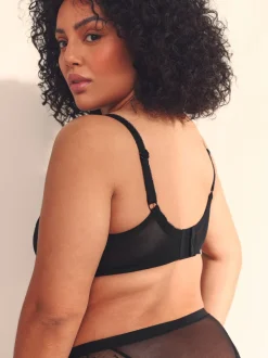 Black/White Non Pad Balcony DD+ Lace Bras 2 Pack