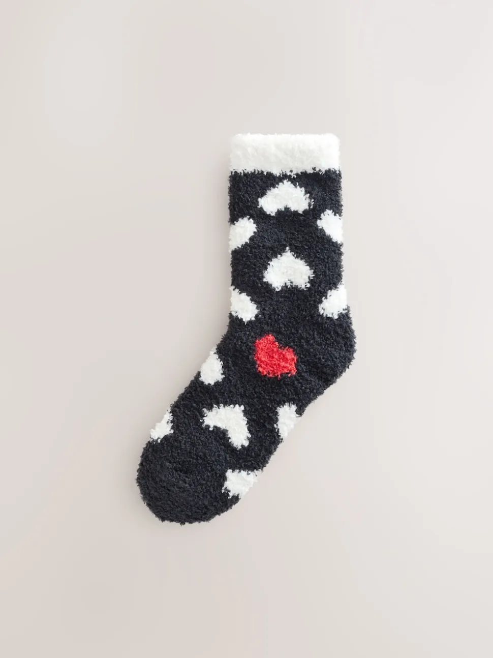 Black/White Red Hearts Cosy Ankle Socks 4 Pack