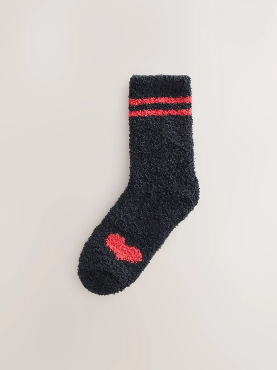 Black/White Red Hearts Cosy Ankle Socks 4 Pack