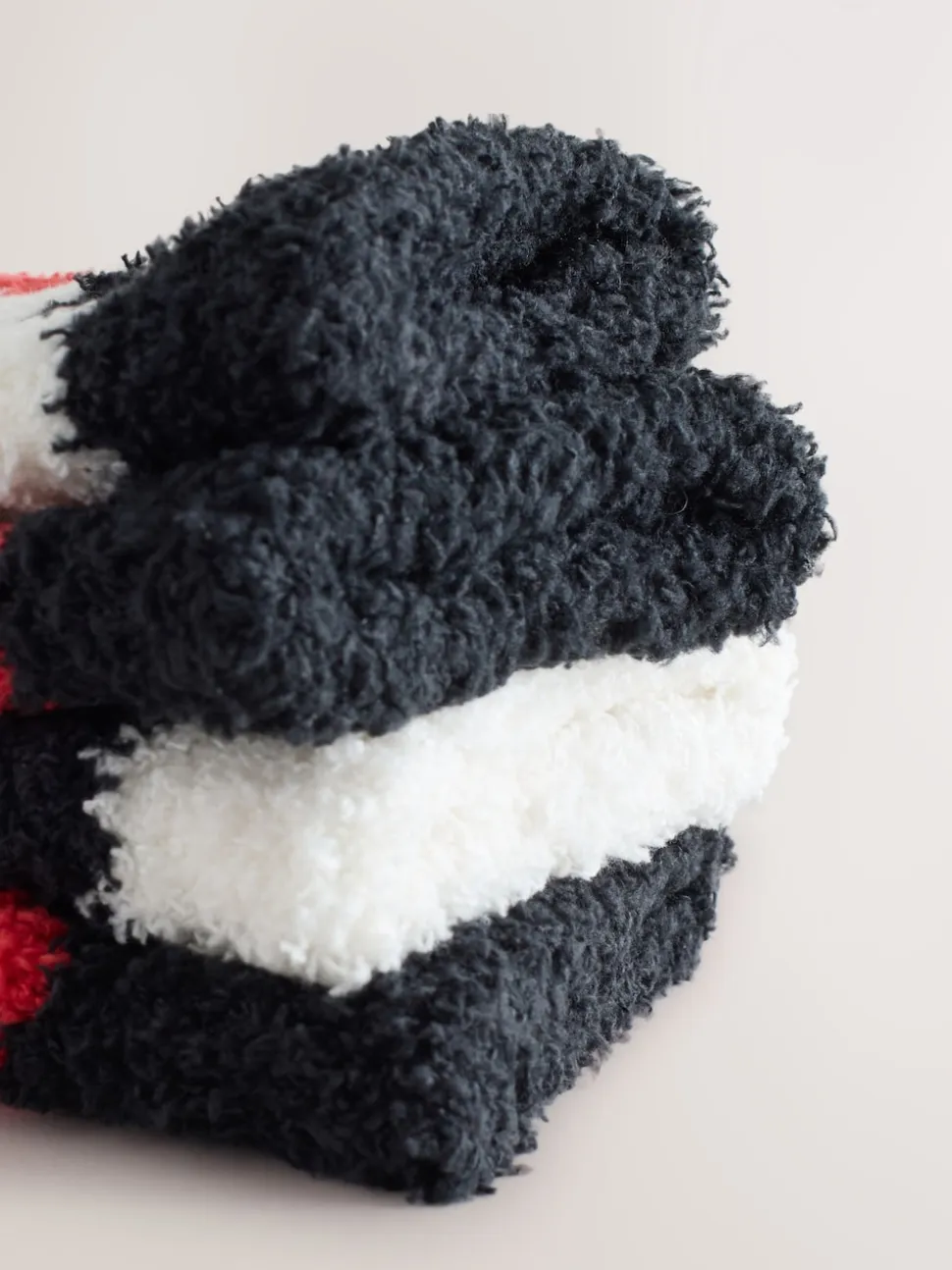 Black/White Red Hearts Cosy Ankle Socks 4 Pack