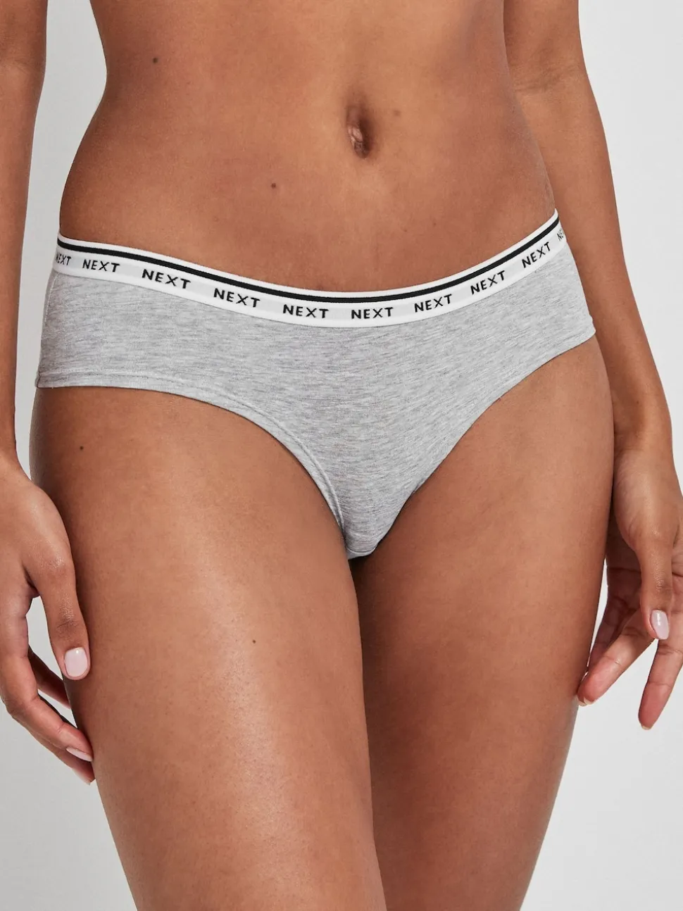 Black/White Short Cotton Logo Knickers 7 Pack