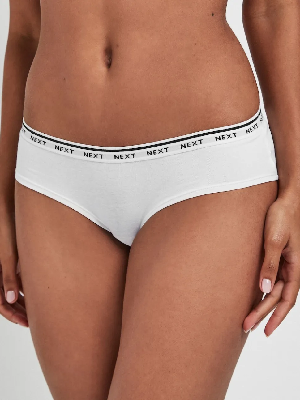 Black/White Short Cotton Logo Knickers 7 Pack