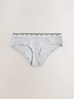 Black/White Short Cotton Logo Knickers 7 Pack