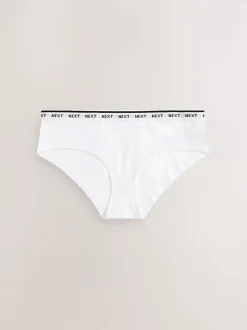Black/White Short Cotton Logo Knickers 7 Pack