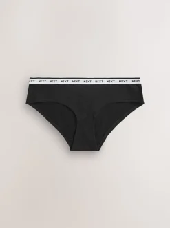 Black/White Short Cotton Logo Knickers 7 Pack