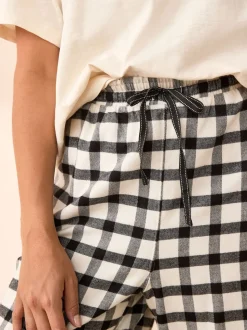 Black/White Short Sleeve 100% Cotton Pyjamas 2 Pack