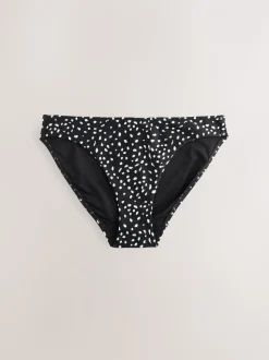 Black/White Spot High Leg Bikini Bottoms