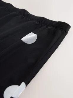 Black/White Spot Mesh Midi Pencil Skirt