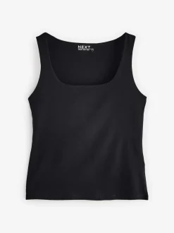 Black/White Square Neck Vest 2 Pack