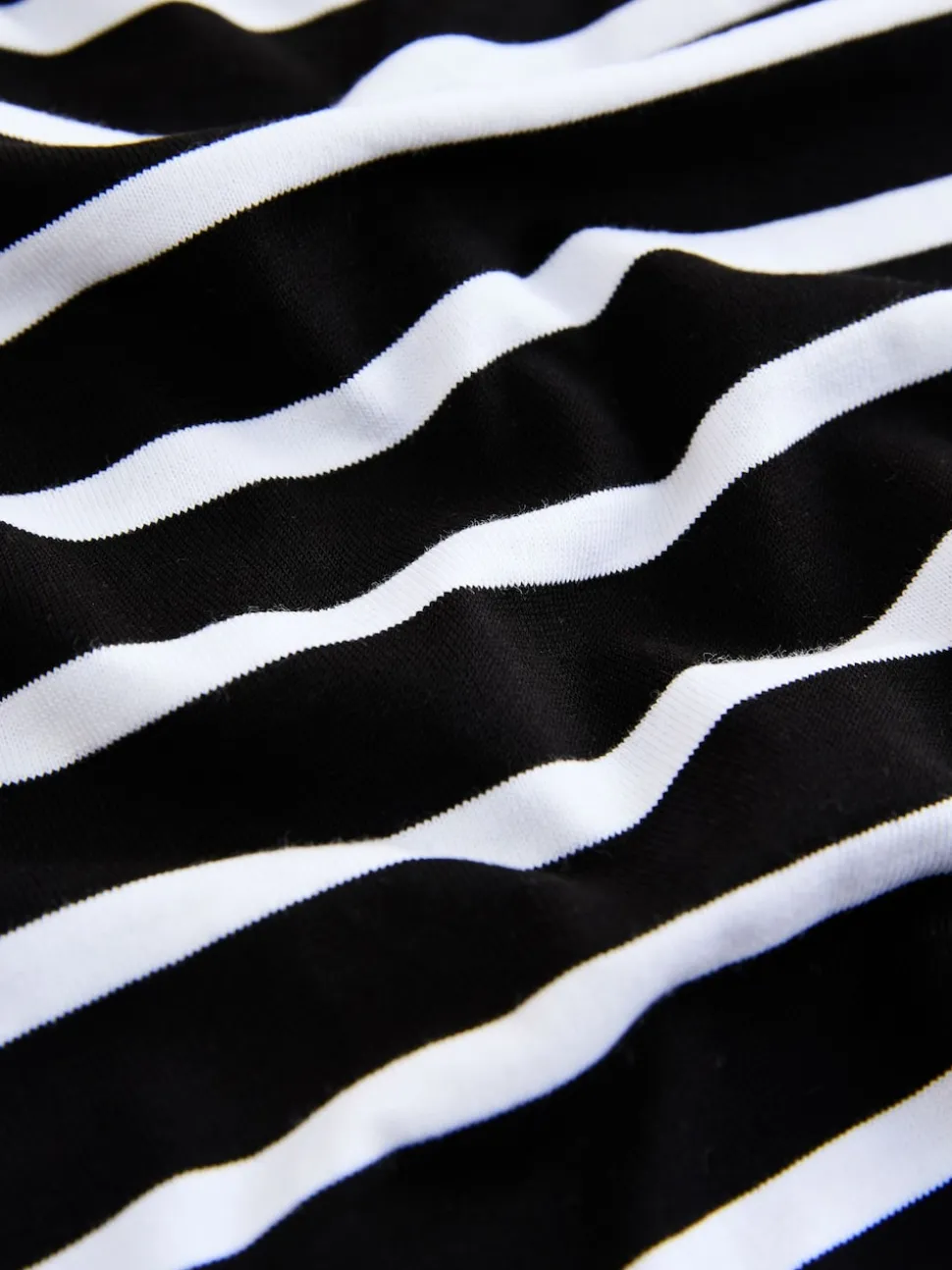 Black/White Stripe Long Sleeve Heavyweight Crew Neck T-Shirt