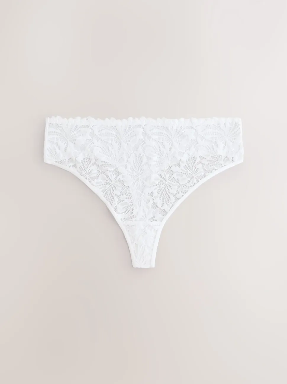 Black/White/Nude High Waisted Thong Lace Front NVPL Knickers 3 Pack