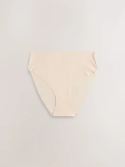 Black/White/Nude High Waist High Leg No VPL Scallop Knickers 3 Pack
