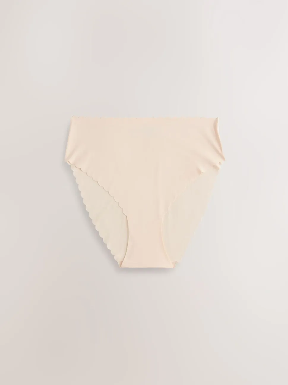 Black/White/Nude High Waist High Leg No VPL Scallop Knickers 3 Pack