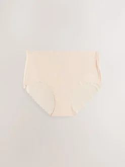 Black/White/Nude Midi No VPL Scallop Knickers 3 Pack