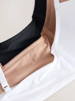 Black/White/Nude Pad Plunge A-E Ultimate Comfort Smoothing T-Shirt Bras 3 Pack