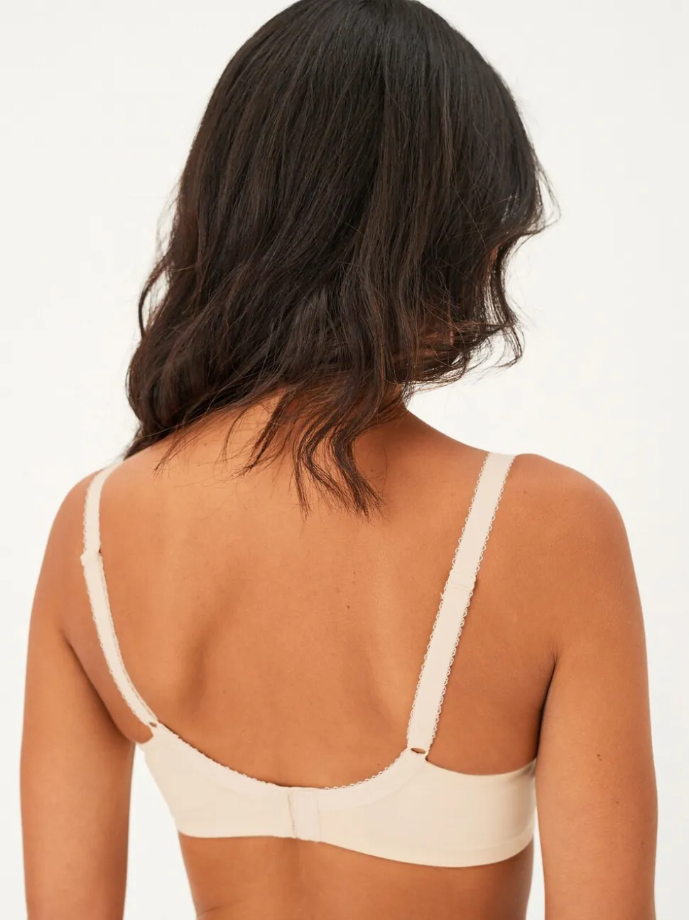Black/White/Pastel Rose Nude Pad Plunge DD+ Cotton Blend Ultimate Comfort Bras 3 Pack