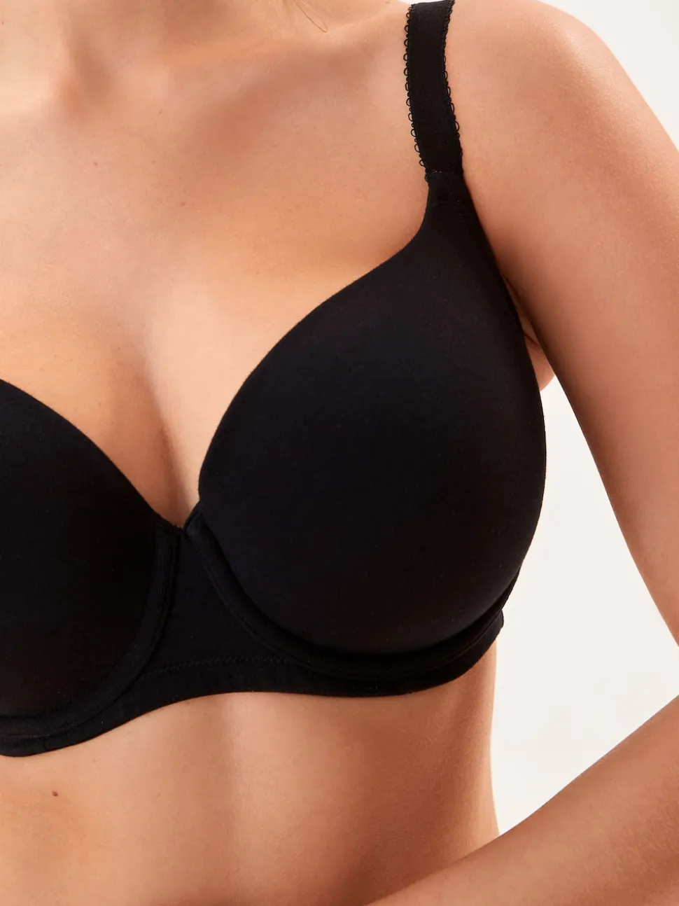 Black/White/Pastel Rose Nude Pad Balcony DD+ Cotton Blend Ultimate Comfort Bras 3 Pack