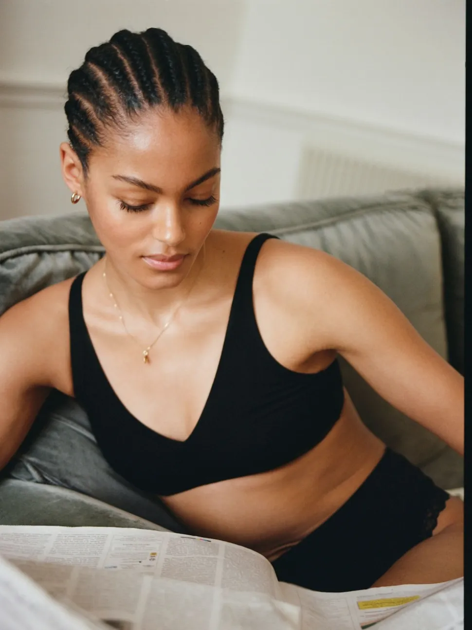 Black/White/Pastel Rose Nude Non Pad Non Wire Cotton Blend Ultimate Comfort Bras 3 Pack