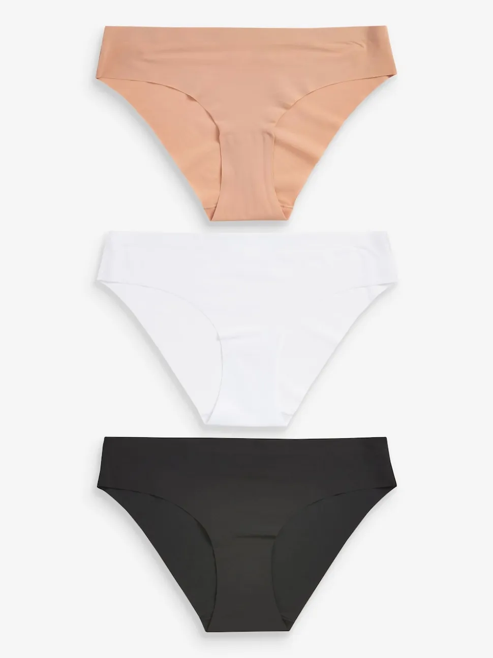Black/White/Praline Nude Brazilian No VPL Comfort Knickers 3 Pack
