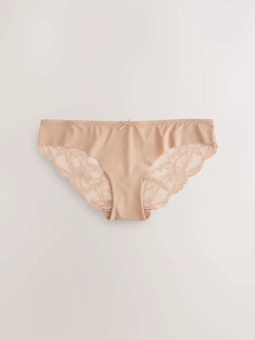Black/White/Praline Nude Brazilian No VPL Lace Back Briefs 3 Pack