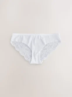 Black/White/Praline Nude Brazilian No VPL Lace Back Briefs 3 Pack