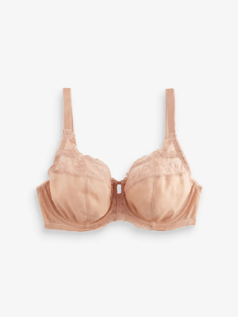 Black/White/Praline Nude DD+ Lace Trim Non Pad Full Cup Underwired Bras 3 Pack