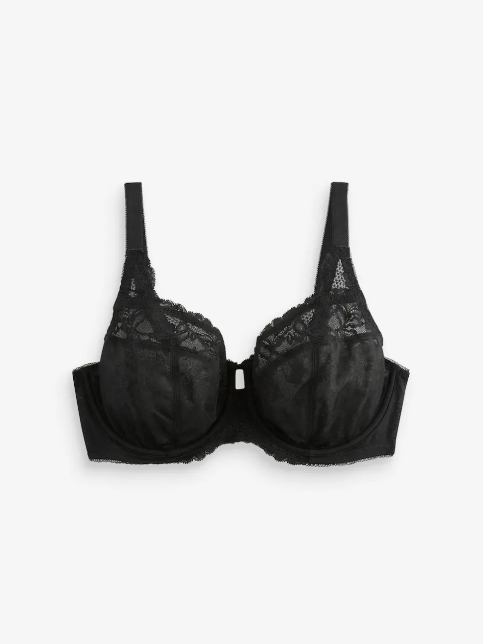 Black/White/Praline Nude DD+ Lace Trim Non Pad Full Cup Underwired Bras 3 Pack