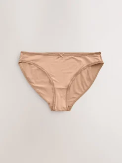Black/White/Praline Nude High Leg Microfibre Knickers 7 Pack