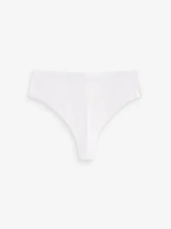 Black/White/Praline Nude High Waisted Thong No VPL Comfort Knickers 3 Pack