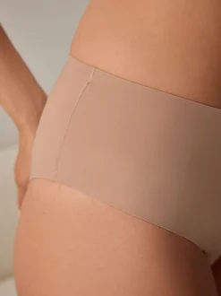 Black/White/Praline Nude High Waist High Leg No VPL Comfort Knickers 3 Pack