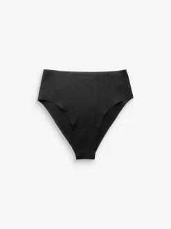 Black/White/Praline Nude High Waist High Leg No VPL Comfort Knickers 3 Pack