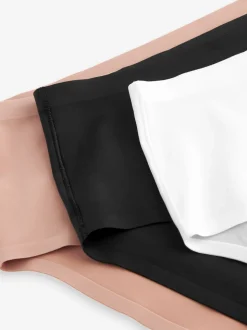 Black/White/Praline Nude High Waist High Leg No VPL Comfort Knickers 3 Pack