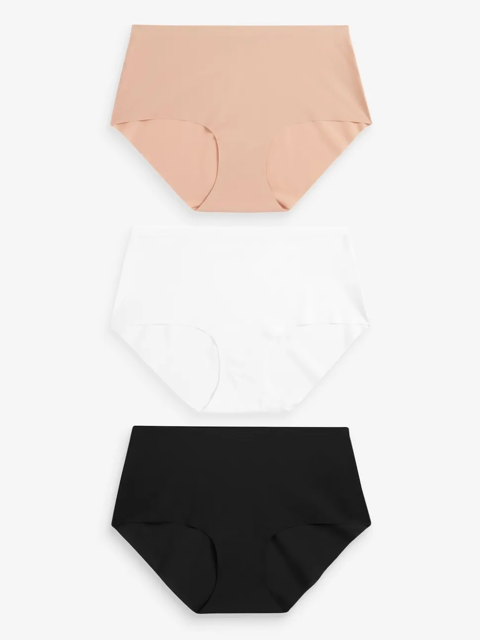Black/White/Praline Nude Midi No VPL Comfort Knickers 3 Pack