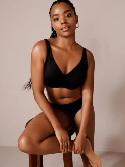 Black/White/Praline Nude Non Pad Full Cup DD+ Microfibre Smoothing Ultimate Comfort T-Shirt Bras 3 Pack