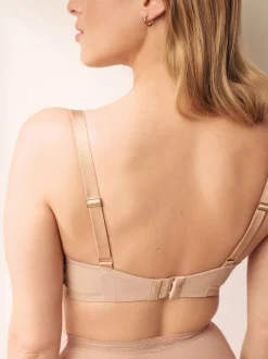 Black/White/Praline Nude Non Pad Plunge DD+ Lace Bras 3 Pack