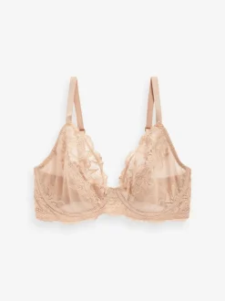 Black/White/Praline Nude Non Pad Plunge DD+ Lace Bras 3 Pack