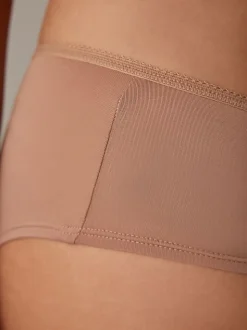 Black/White/Praline Nude Short Microfibre Knickers 5 Pack