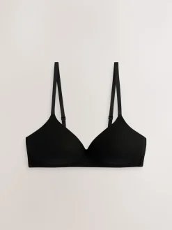 Black/White/White/Praline Nude Pad Non Wire Cotton Bras 4 Pack