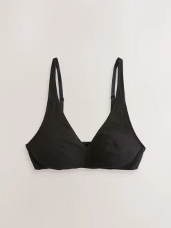 Black/White/White/Praline Nude Non Pad Non Wire Cotton Bras 4 Pack