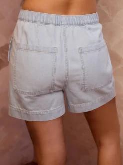 Bleach Utility Lightweight 100% Cotton Denim Shorts