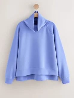 Blue Active Modal Supersoft Cowl Neck Jumper