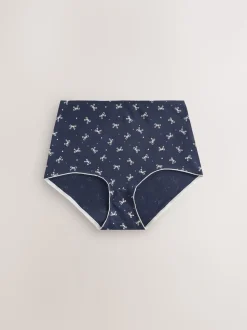 Blue Bows Full Brief Cotton Rich Knickers 7 Pack