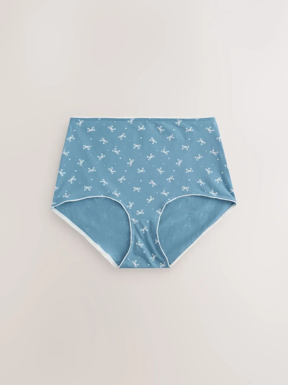 Blue Bows Full Brief Cotton Rich Knickers 7 Pack